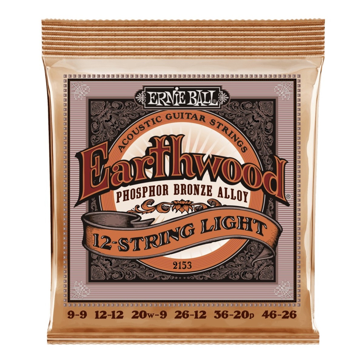 Ernie Ball 2153 Earthwood Phosphor Bronze 12-String 9-46 - Image 1