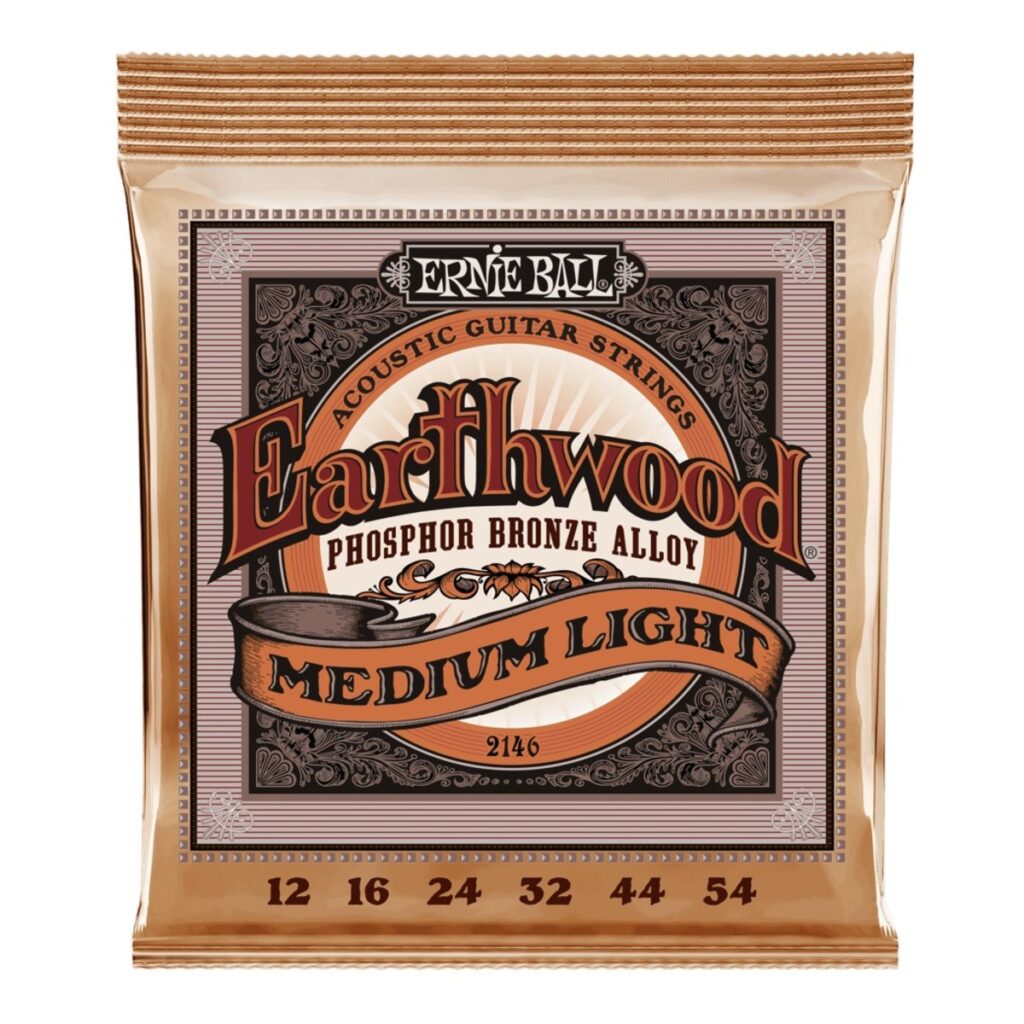 Ernie Ball 2146 Earthwood Phosphor Bronze Medium Light 12-54