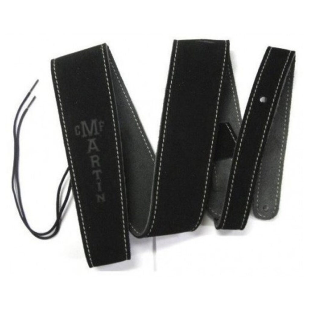 Martin 18A0016 Guitar Strap 2.5" Suede w/ Stitching Black