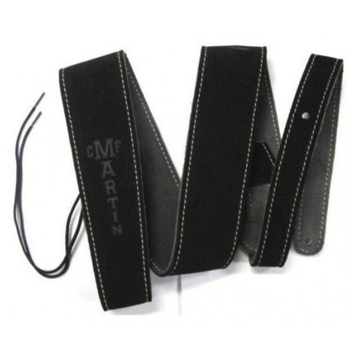 Martin 18A0016 Guitar Strap 2.5" Suede w/ Stitching Black - Image 1