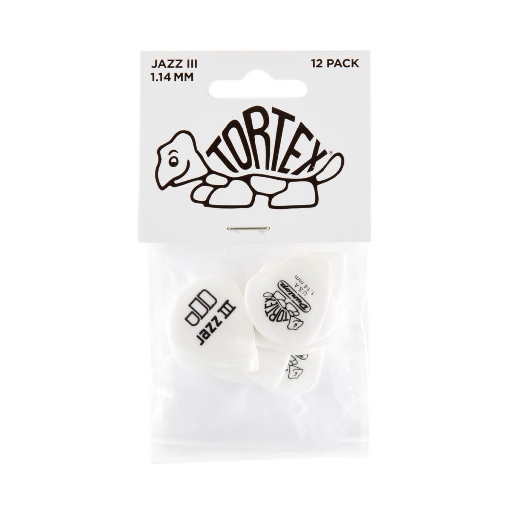 Dunlop Tortex White Jazz III 1.14mm 12 Pick Pack