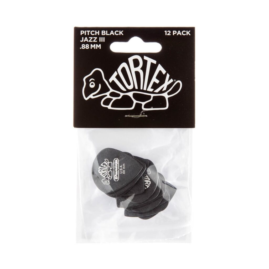 Dunlop Tortex Pitch Black Jazz III .88mm 12 Pick Pack