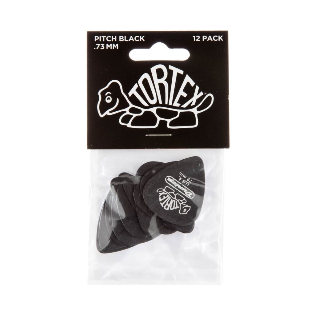 Dunlop Tortex Pitch Black Standard 0.73mm 12 Pick Pack