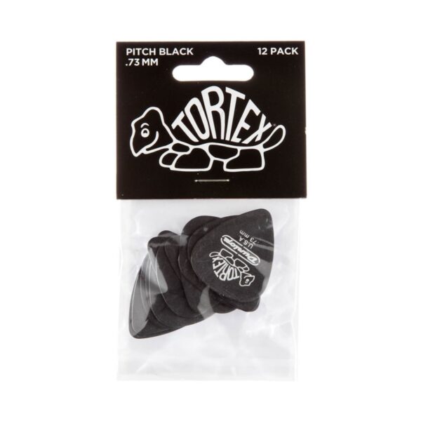 Dunlop Tortex Pitch Black Standard 0.73mm 12 Pick Pack - Image 3