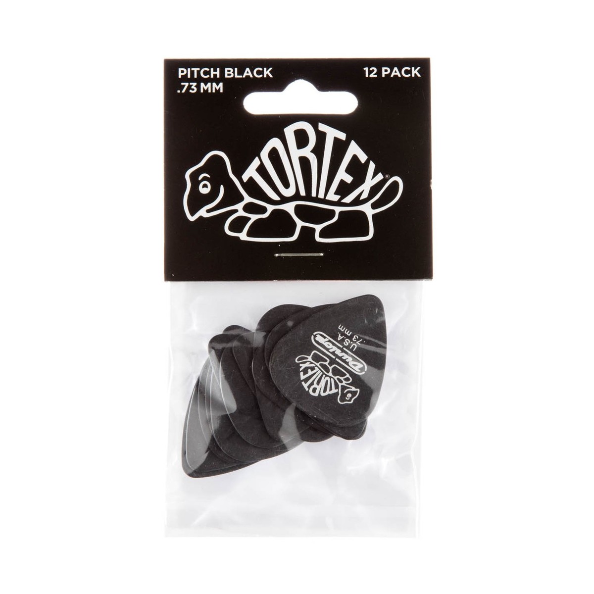 Dunlop Tortex Pitch Black Standard 0.73mm 12 Pick Pack - Image 3