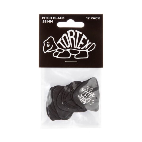 Dunlop Tortex Pitch Black Standard 0.88mm 12 Pick Pack - Image 3