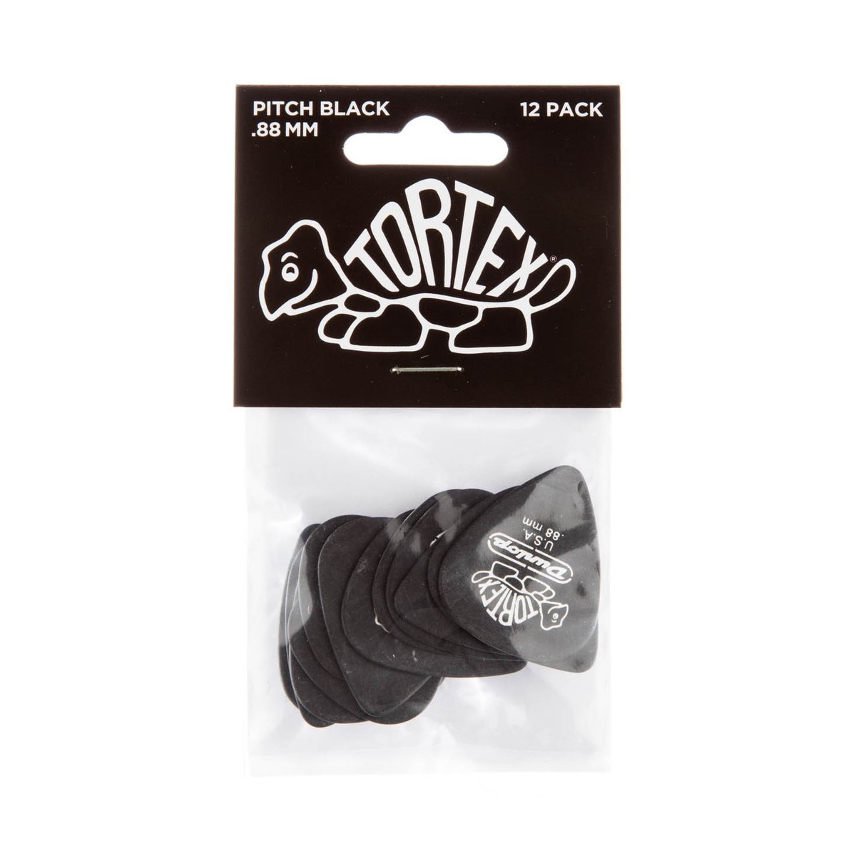 Dunlop Tortex Pitch Black Standard 0.88mm 12 Pick Pack - Image 3