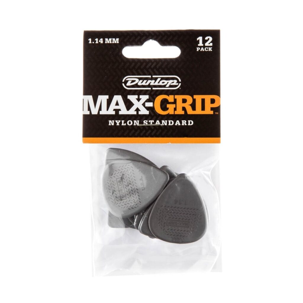 Dunlop Nylon Max-Grip Standard 1.14mm 12 Pick Pack