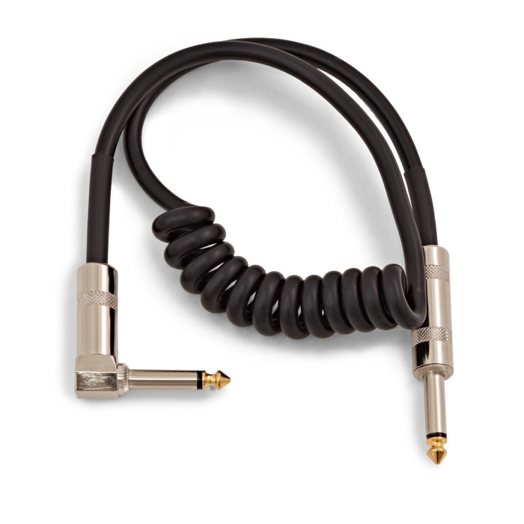 Coiled Jack Right Angled Instrument Cable 1m