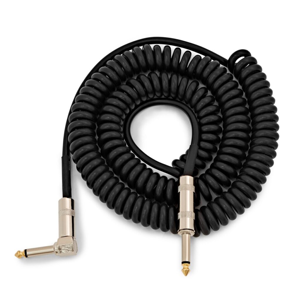 Essentials Jack Coiled Right Angled Instrument Cable 6m
