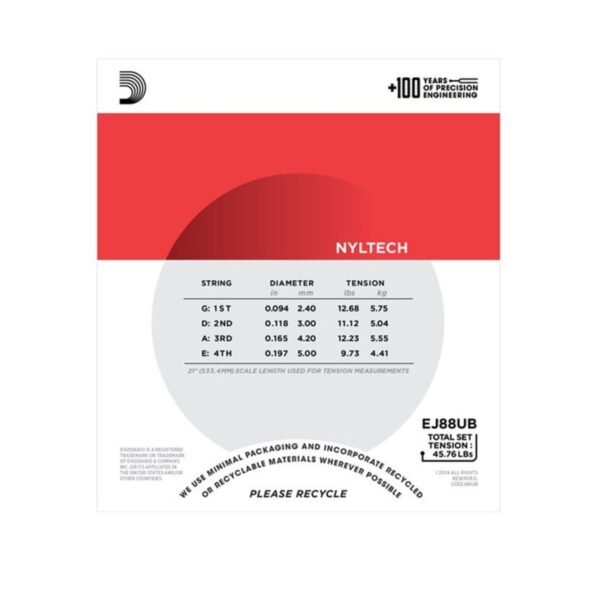 DAddario EJ88UB Nyltech Ukulele Bass Strings 94-197 - Image 2