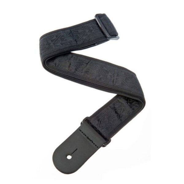 DAddario 50B01 Woven Guitar Strap Black Satin - Image 1