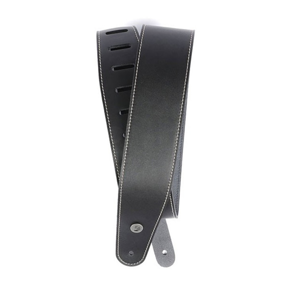 DAddario 25LS00-DX Classic Leather Strap with Contrast Stitch Black - Image 1