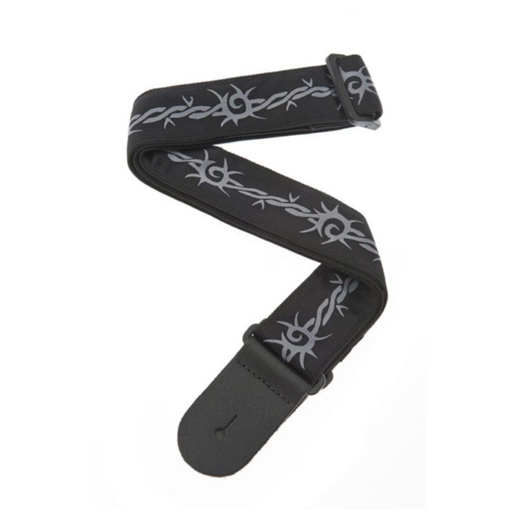 DAddario 50F04 Woven Guitar Strap Barbed Wire