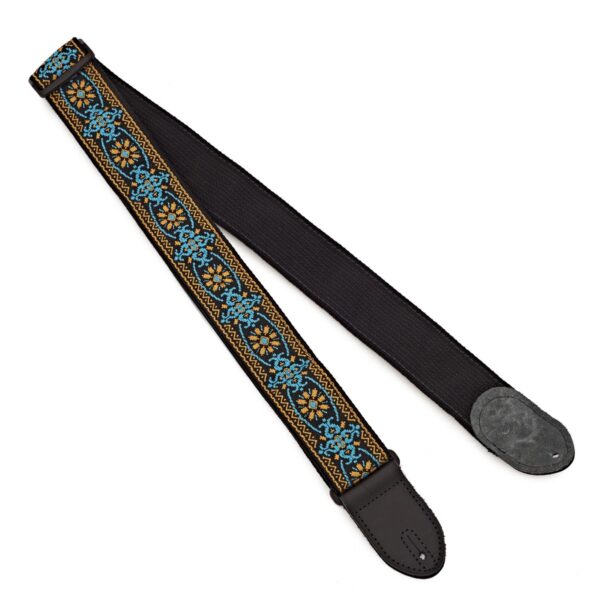 Gretsch G Brand Strap Blue/Orange Black Ends - Image 1