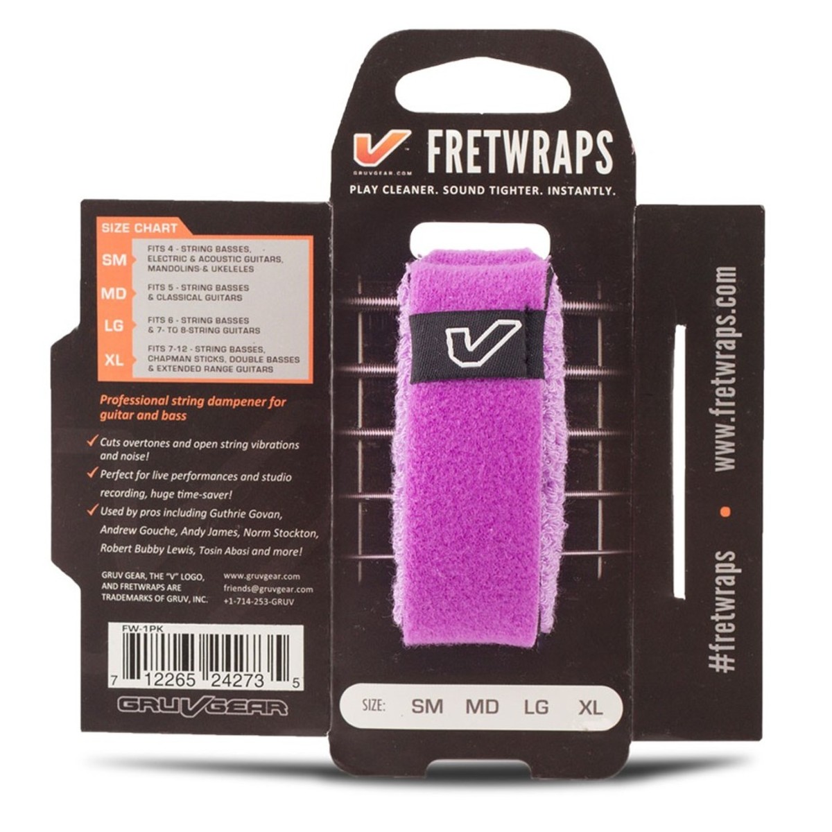 Gruv Gear Fretwraps 1pk Purple Small - Image 1