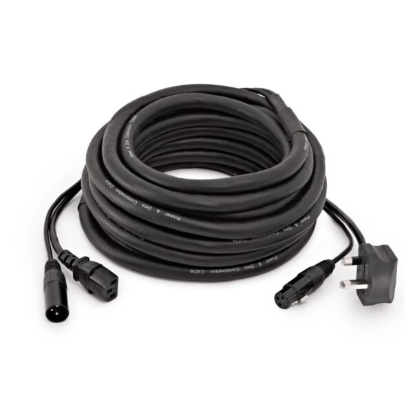 DMX and UK IEC Combination Cable 10m - Image 1