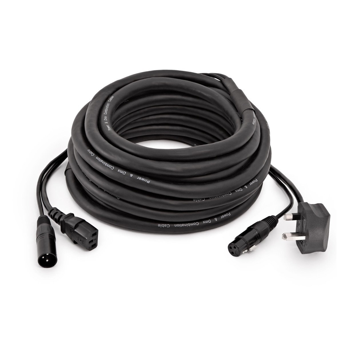 DMX and UK IEC Combination Cable 10m - Image 1