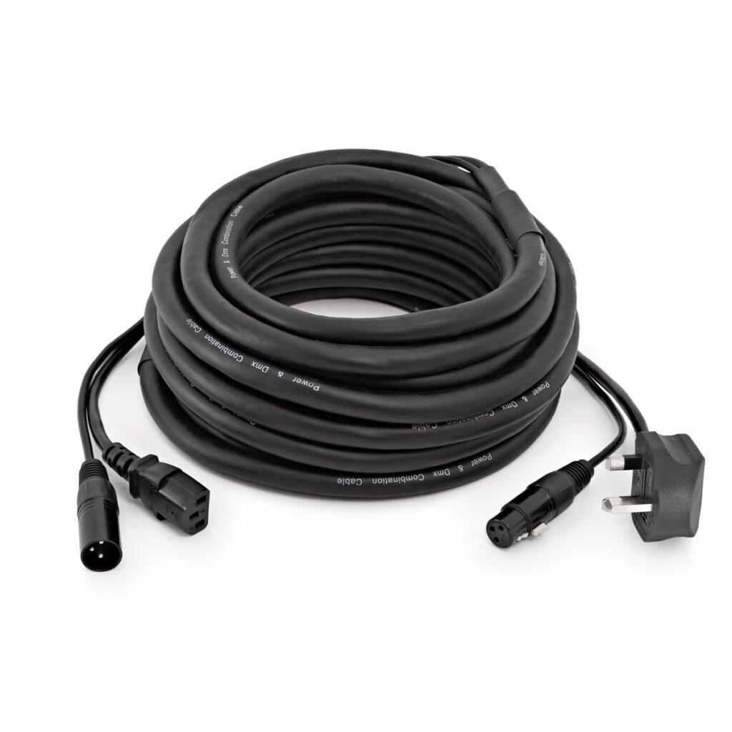 DMX and UK IEC Combination Cable 20m