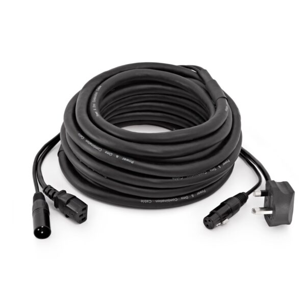 DMX and UK IEC Combination Cable 20m - Image 1