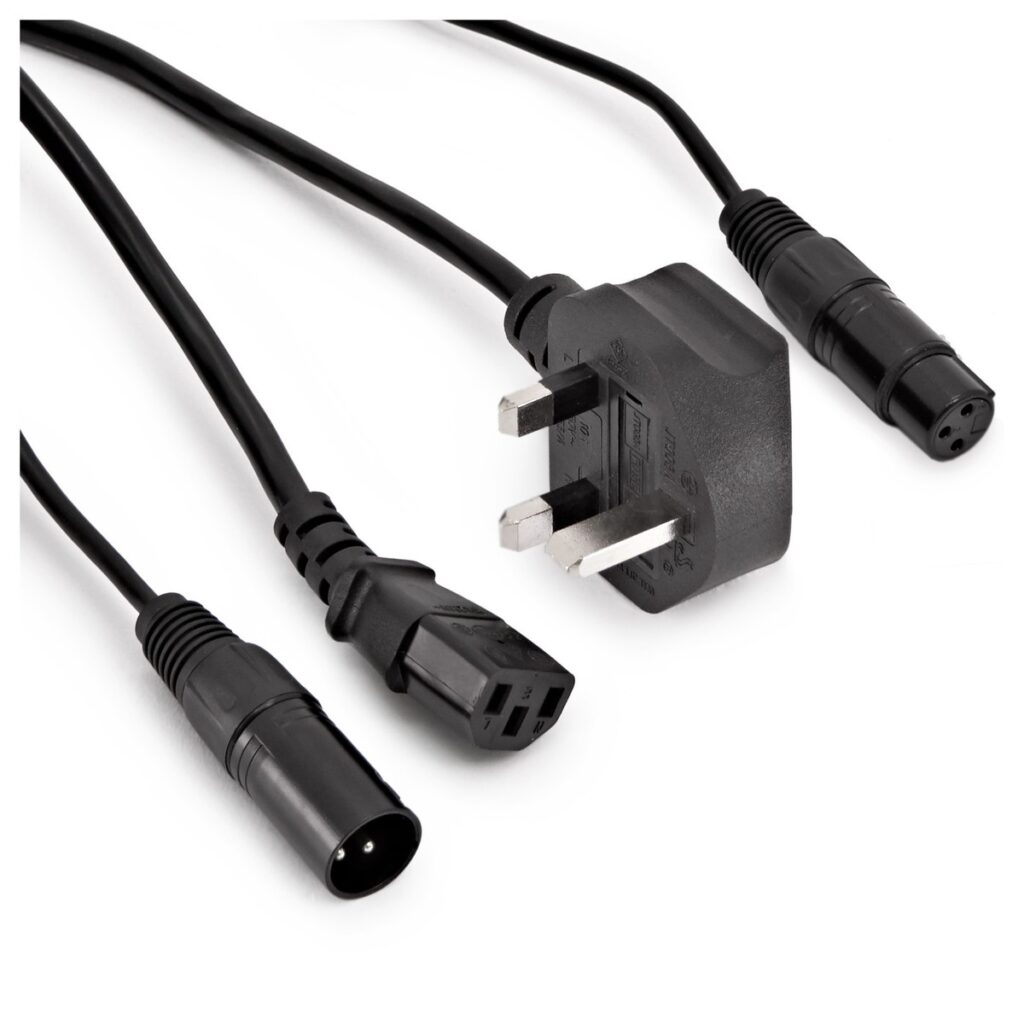 DMX and UK IEC Combination Cable 20m