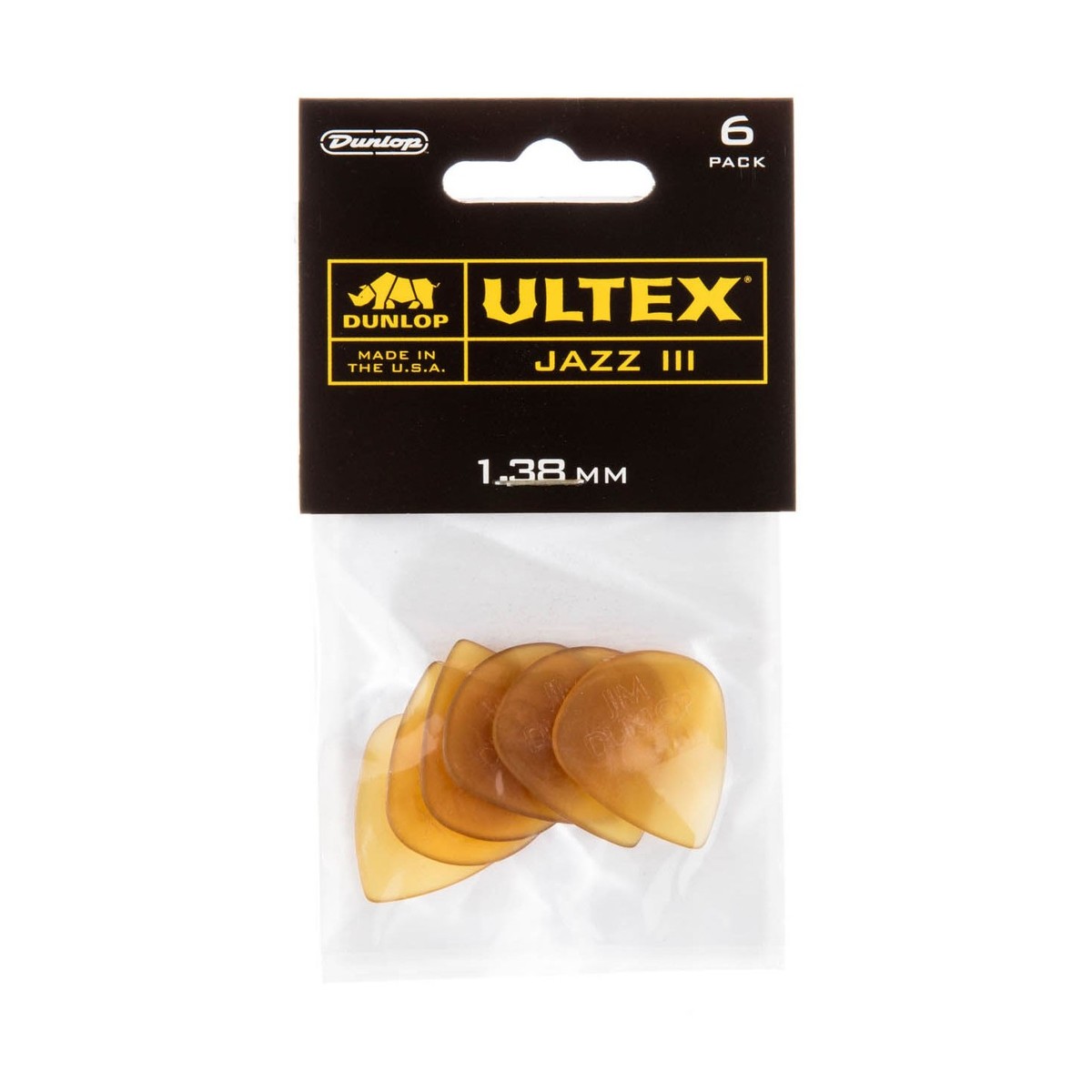 Dunlop Ultex Jazz III 1.38mm 6 Pick Pack - Image 3