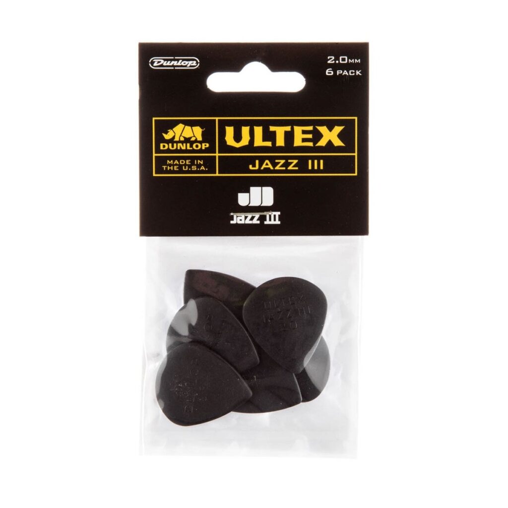 Dunlop JD-427P2.0 Ultex Jazz III 2.0mm 6 Pick Pack