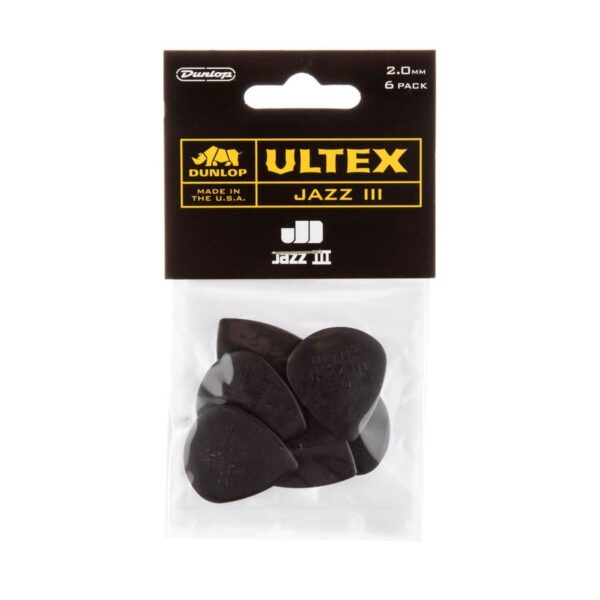Dunlop JD-427P2.0 Ultex Jazz III 2.0mm 6 Pick Pack - Image 3