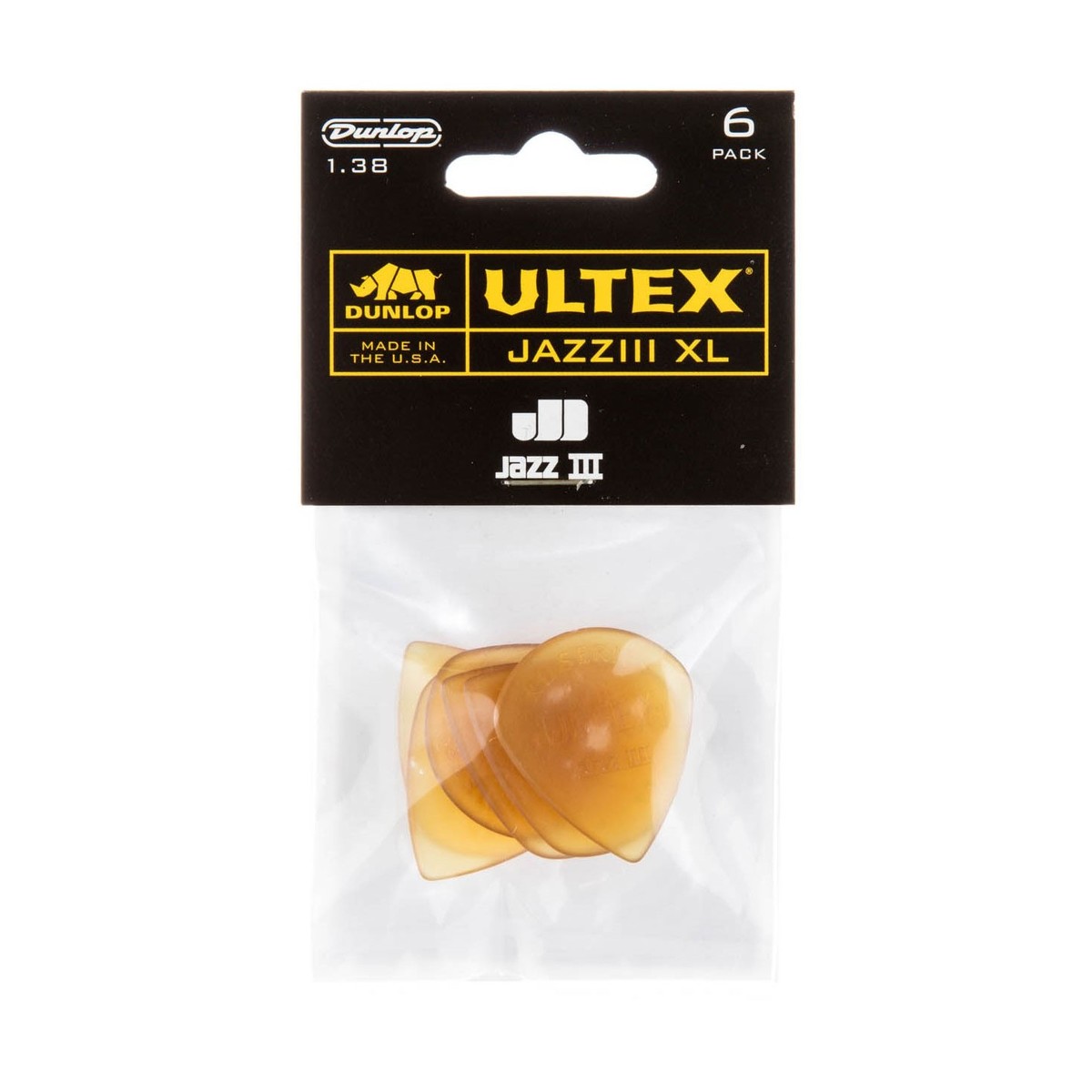 Dunlop Ultex Jazz III XL 1.38mm 6 Pick Pack - Image 3