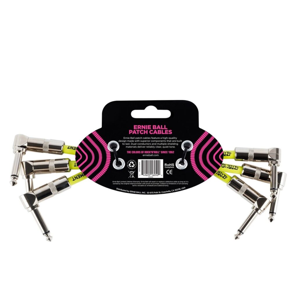 Ernie Ball P06050 6" Patch Cable 3 Pack Black