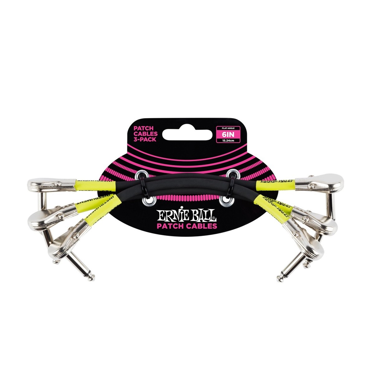 Ernie Ball P06059 6" Pancake Patch Cable 3 Pack Black - Image 1