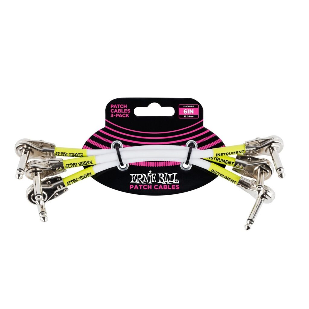 Ernie Ball P06052 6" Pancake Patch Cable 3 Pack White