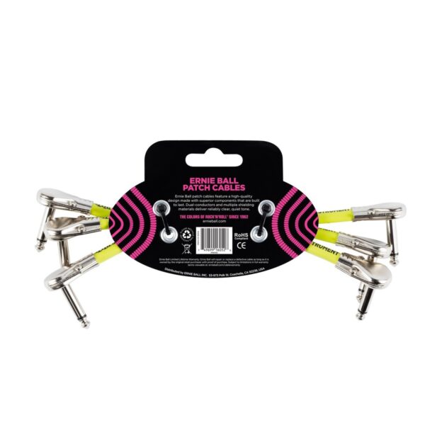 Ernie Ball P06052 6" Pancake Patch Cable 3 Pack White - Image 2