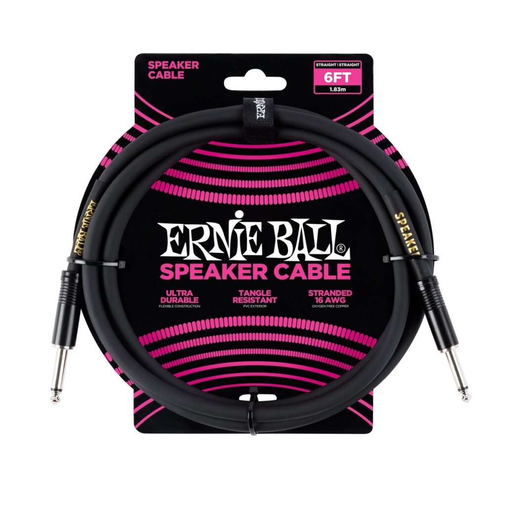 Ernie Ball P06072 6ft Straight-Straight Speaker Cable Black