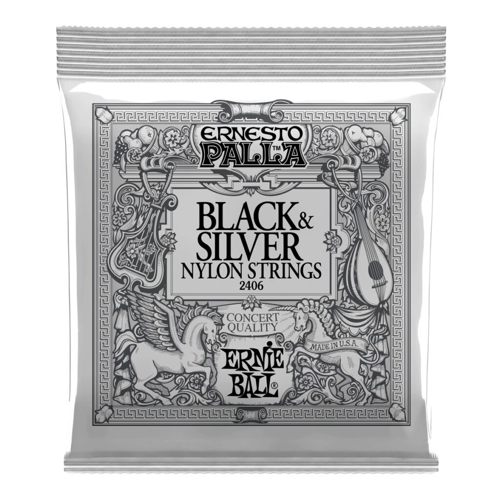 Ernie Ball 2406 Ernesto Palla Nylon Black & Silver Set 28-48