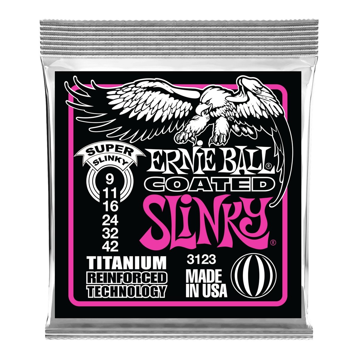 Ernie Ball 3123 Super Slinky Coated Titanium Set 9-42 - Image 1