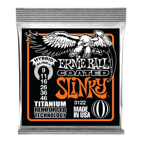 Ernie Ball 3122 Hybrid Slinky Coated Titanium Set 9-46 - Image 1