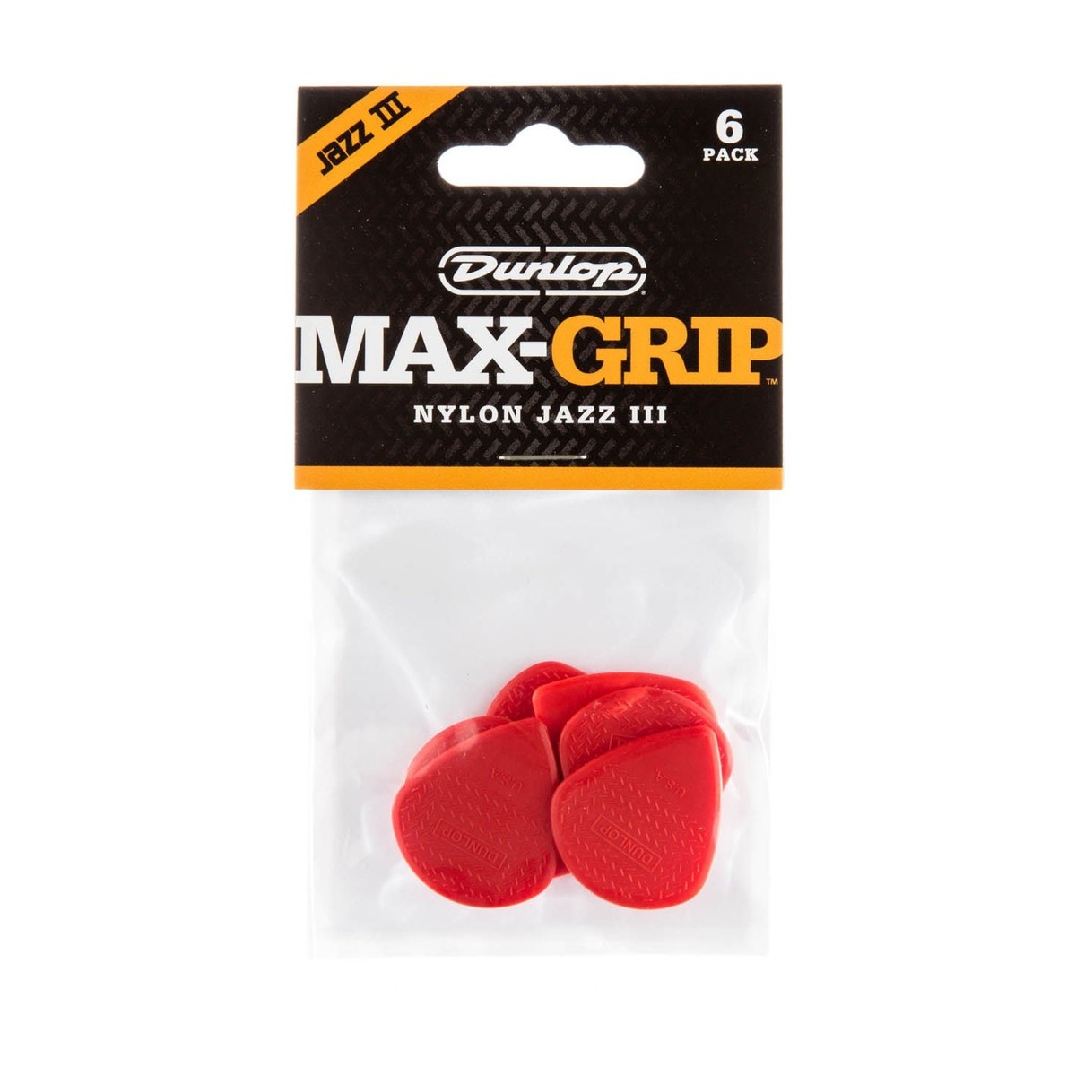 Dunlop Nylon Max Grip Jazz III Red 1.38mm 6 Pack - Image 3