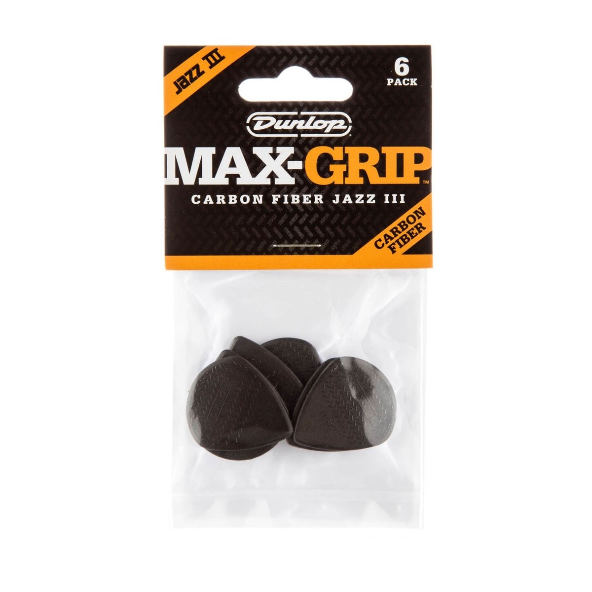 Dunlop Nylon Max-Grip Jazz III Carbon Fiber 1.38mm 6 Pack - Image 3