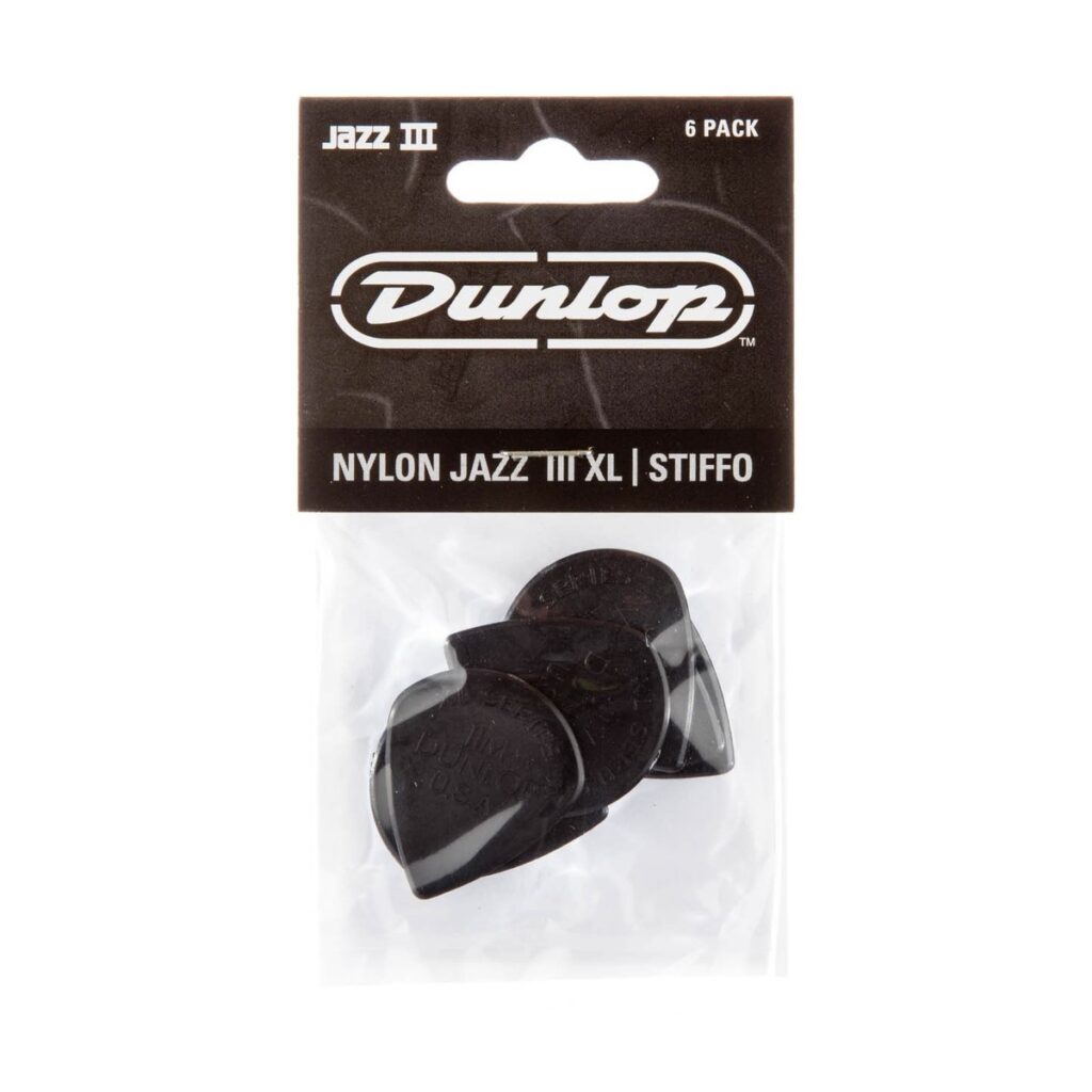 Dunlop JD-47PXLS Nylon Jazz III XL Black Stiffo 1.38mm 6 Pack