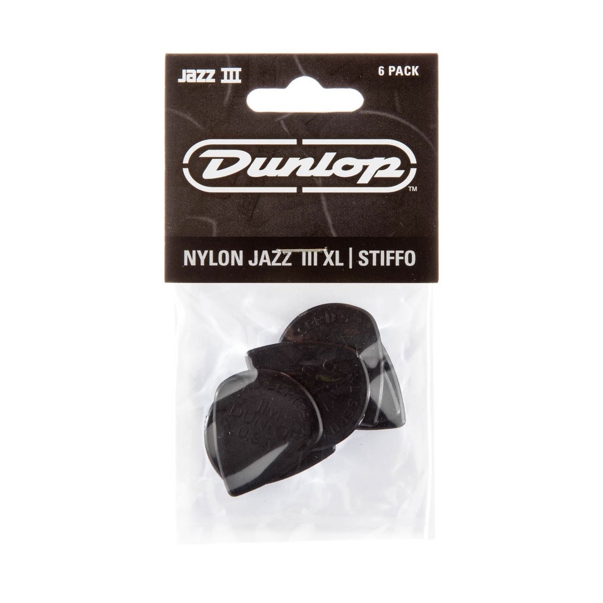 Dunlop JD-47PXLS Nylon Jazz III XL Black Stiffo 1.38mm 6 Pack - Image 2