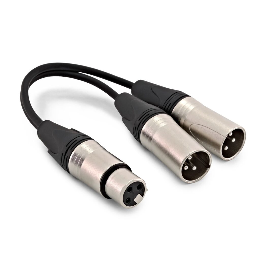 Essentials Dual XLR (M) - XLR (F) Splitter Cable 15cm