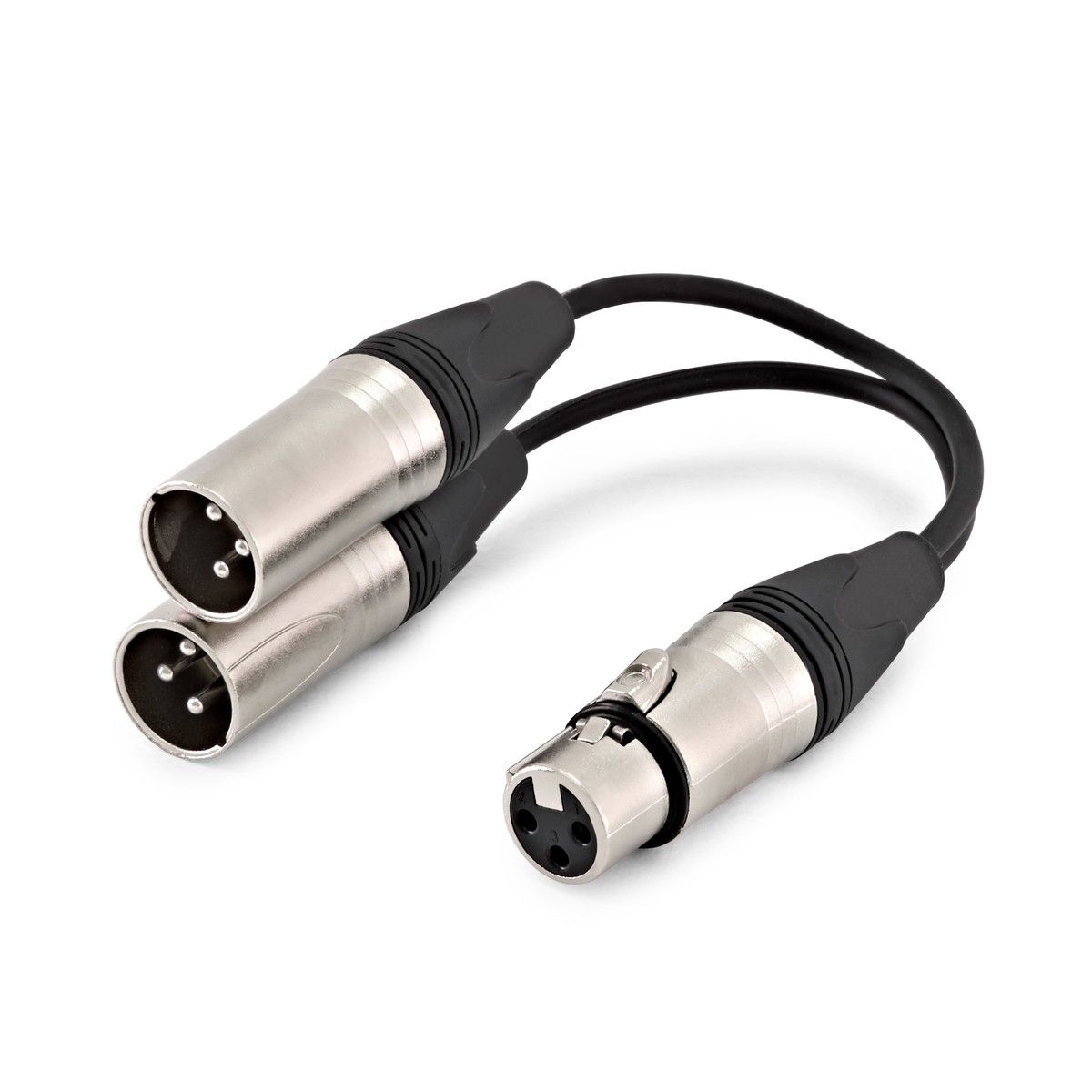 Essentials Dual XLR (M) - XLR (F) Splitter Cable 15cm - Image 2