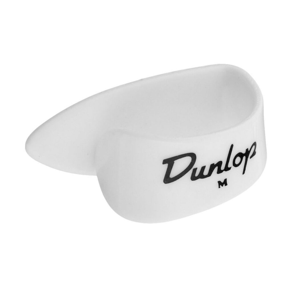 Dunlop White Plastic Thumbpicks Medium Pack Of 4
