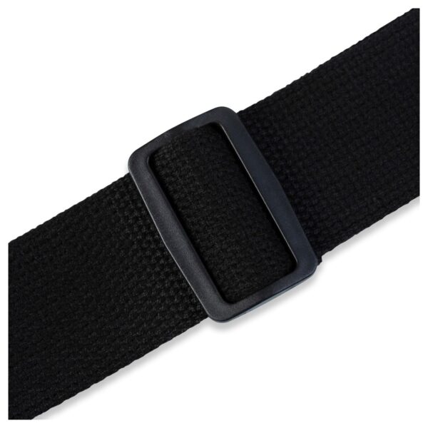 Levys MC8-BLK 2" Cotton Guitar Strap w/ Leather Ends Black - Image 3
