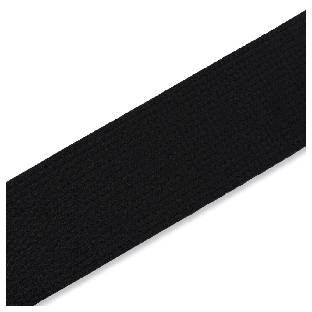 Levys MC8-BLK 2" Cotton Guitar Strap w/ Leather Ends Black