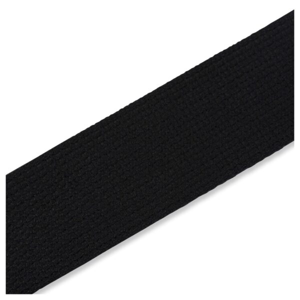 Levys MC8-BLK 2" Cotton Guitar Strap w/ Leather Ends Black - Image 4