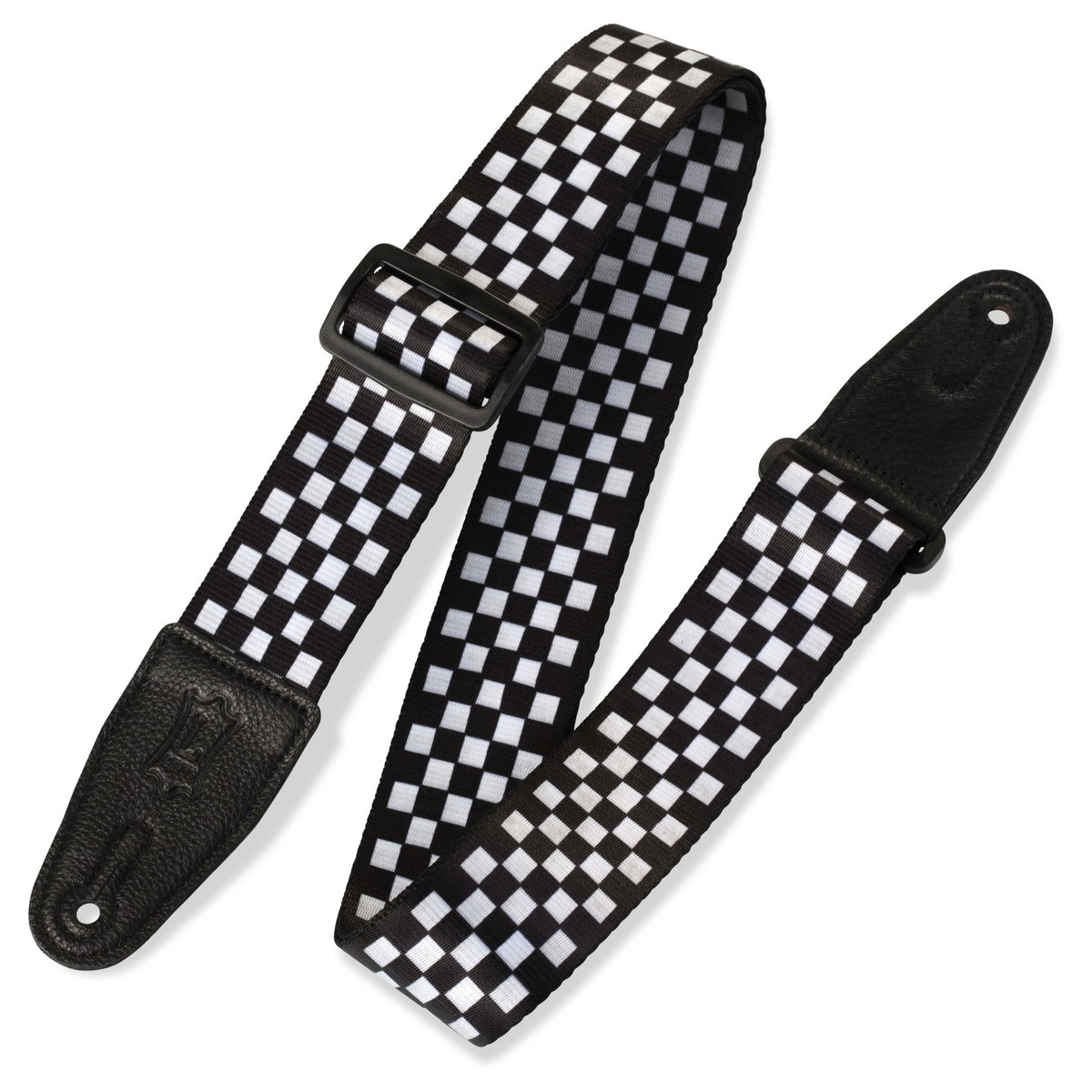 Levys MP-28 2" Polyester Guitar Strap Black/White Chequered - Image 1