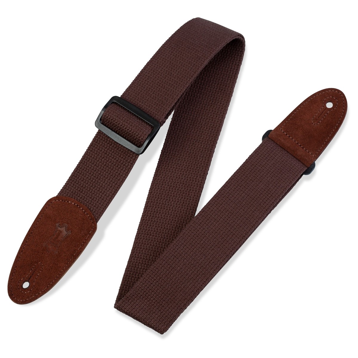 Levys MC8-BRN 2" Cotton Guitar Strap w/ Leather Ends Brown - Image 1