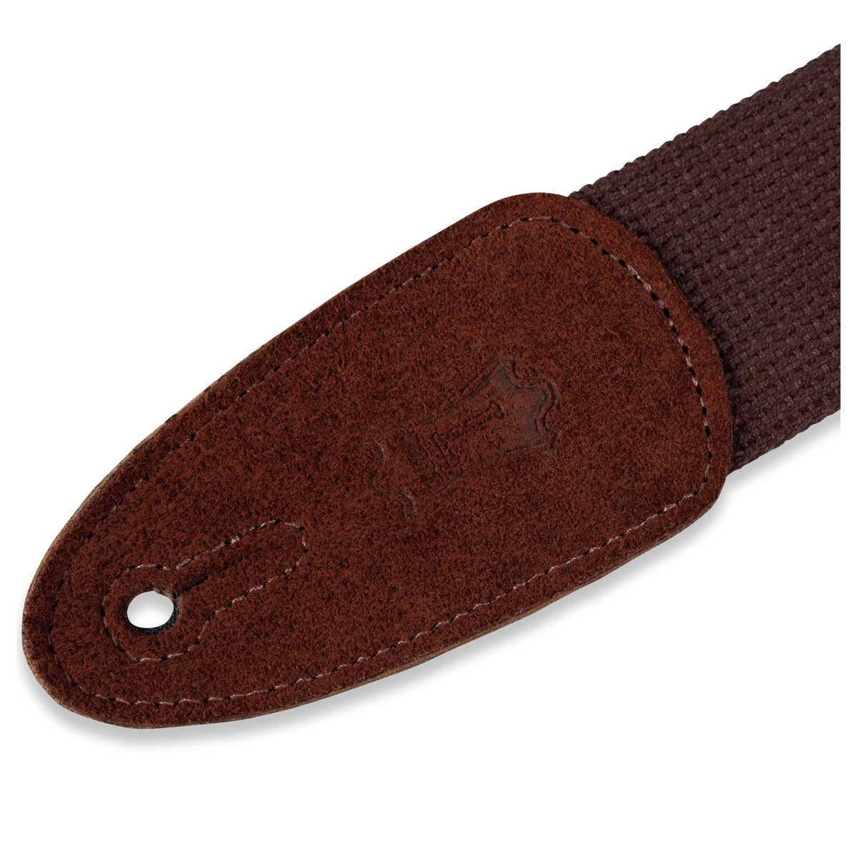 Levys MC8-BRN 2" Cotton Guitar Strap w/ Leather Ends Brown - Image 2